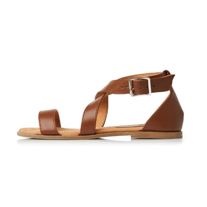 Ladies Genuine Leather Crossover Sandals