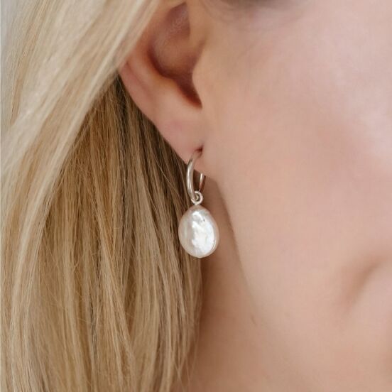 Exquisite Pearl Hoops
