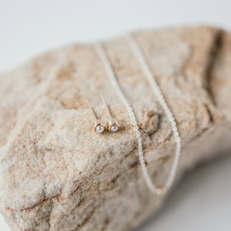 Mustard Seed Bezel Studs - Image 3