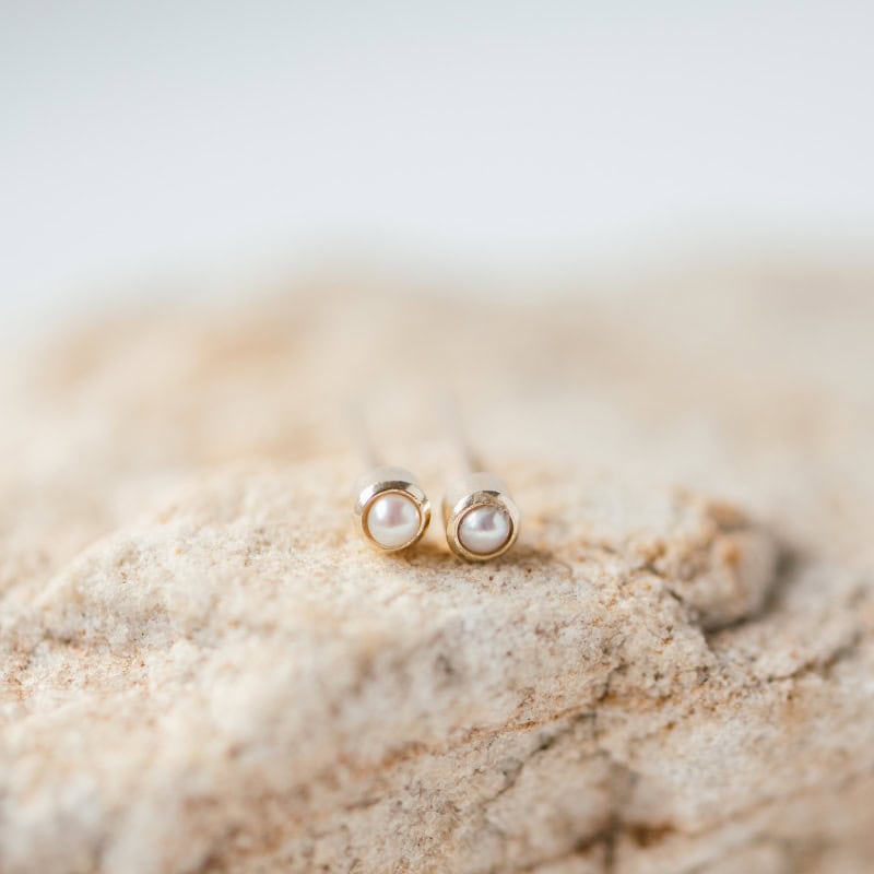 Mustard Seed Bezel Studs - Image 2