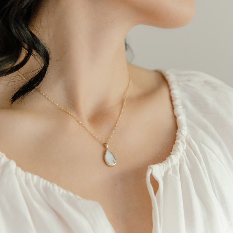 Mother-of-Pearl Drop Necklace - Image 2