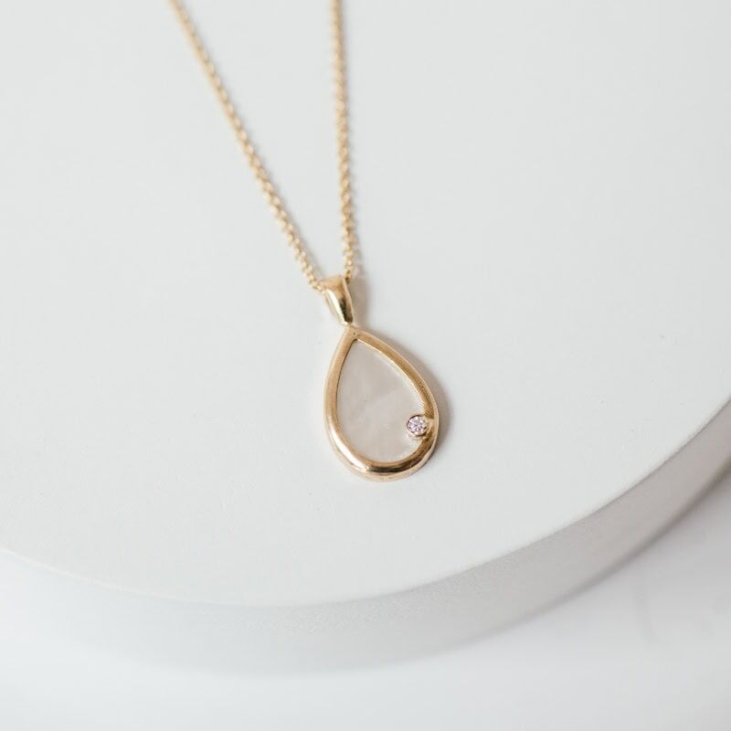 Mother-of-Pearl Drop Necklace - Image 4