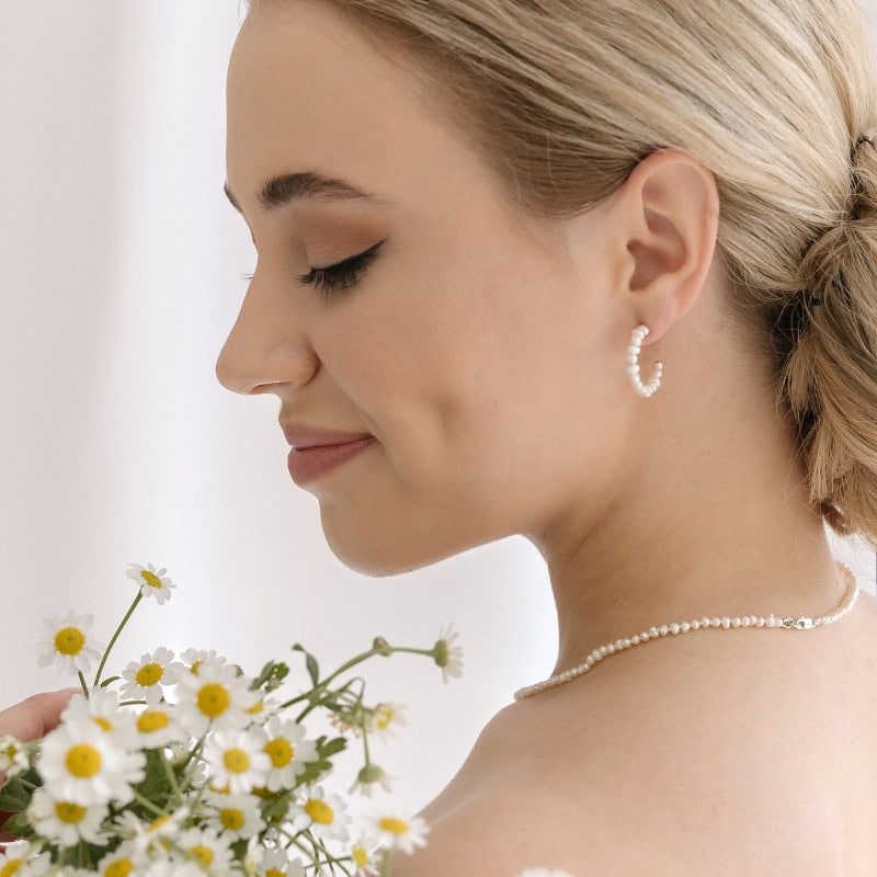 Infinity Pearl Hoops - Image 3