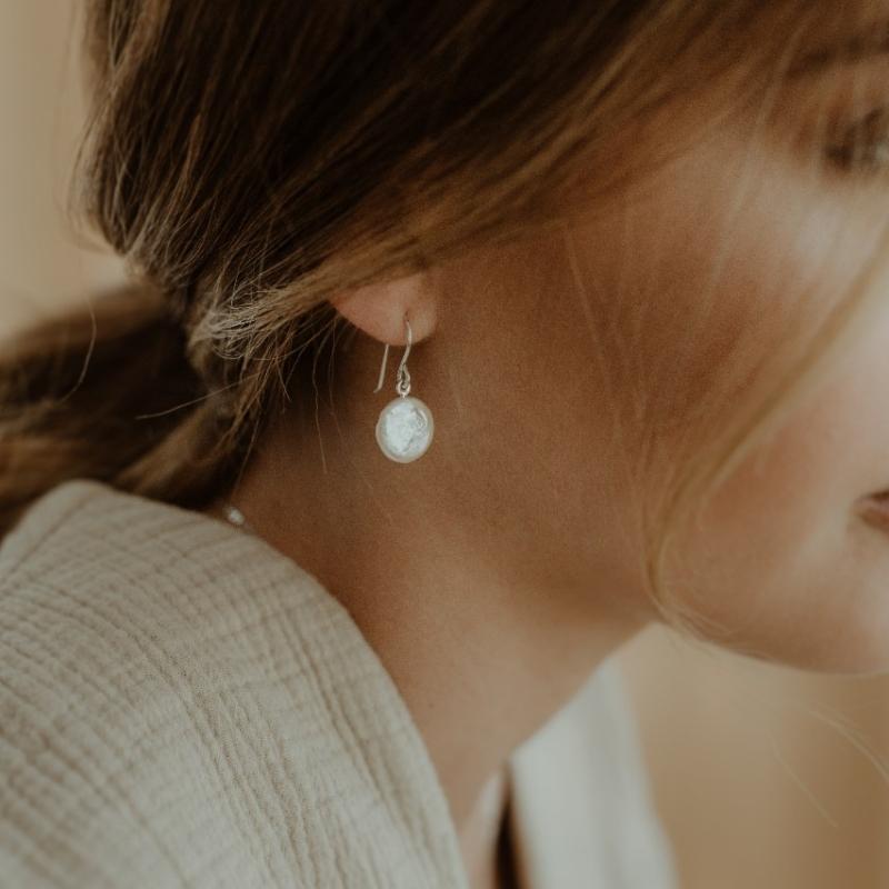 Coin Pearl Earrings