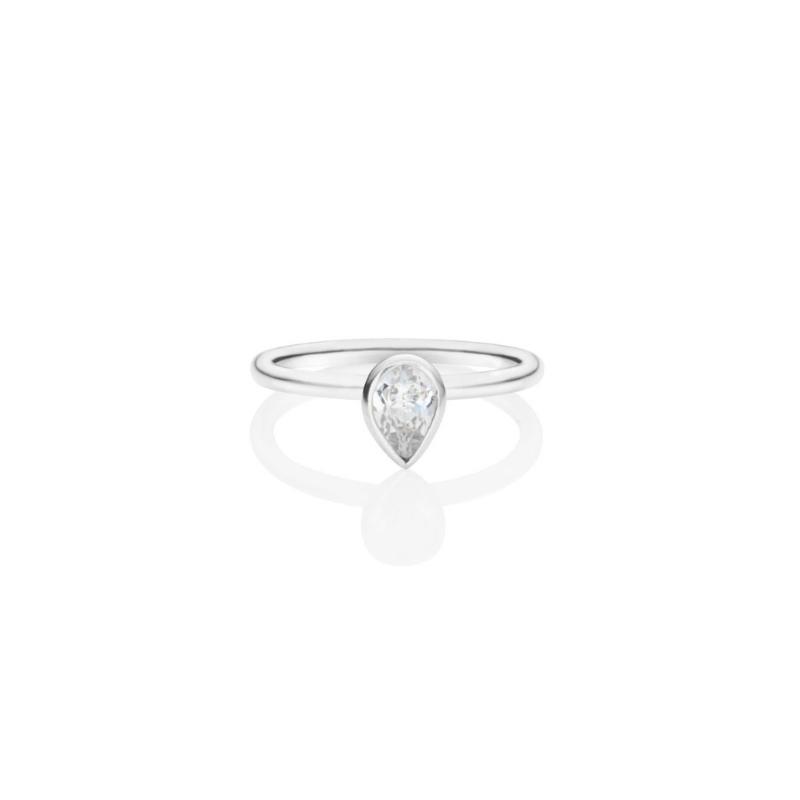 Sterling Silver Stack Ring - White Topaz - Image 2