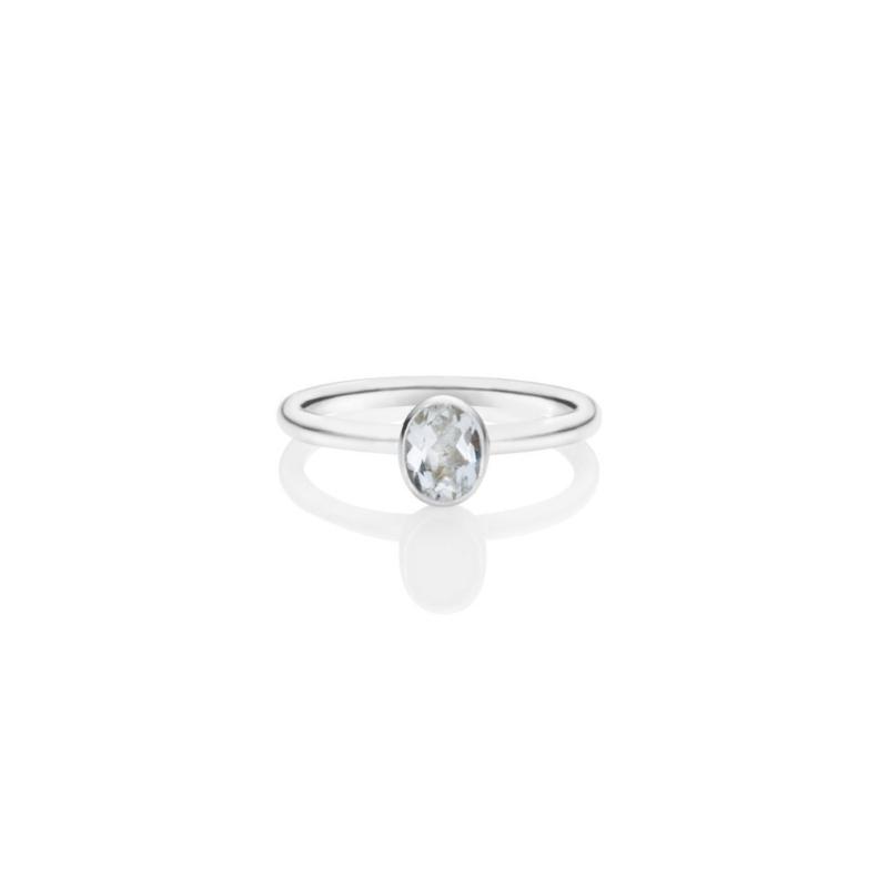 Sterling Silver Stack Ring - White Topaz - Image 4