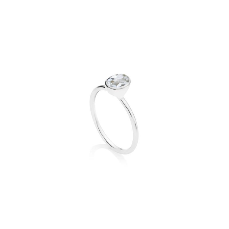 Sterling Silver Stack Ring - White Topaz - Image 5