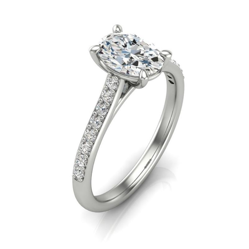 Oval Pavé Engagement Ring - Image 3