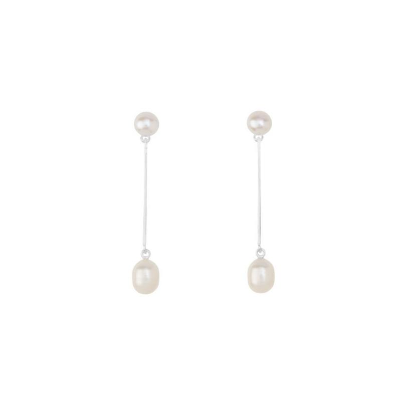 Double Pearl Drop Earrings - Image 5
