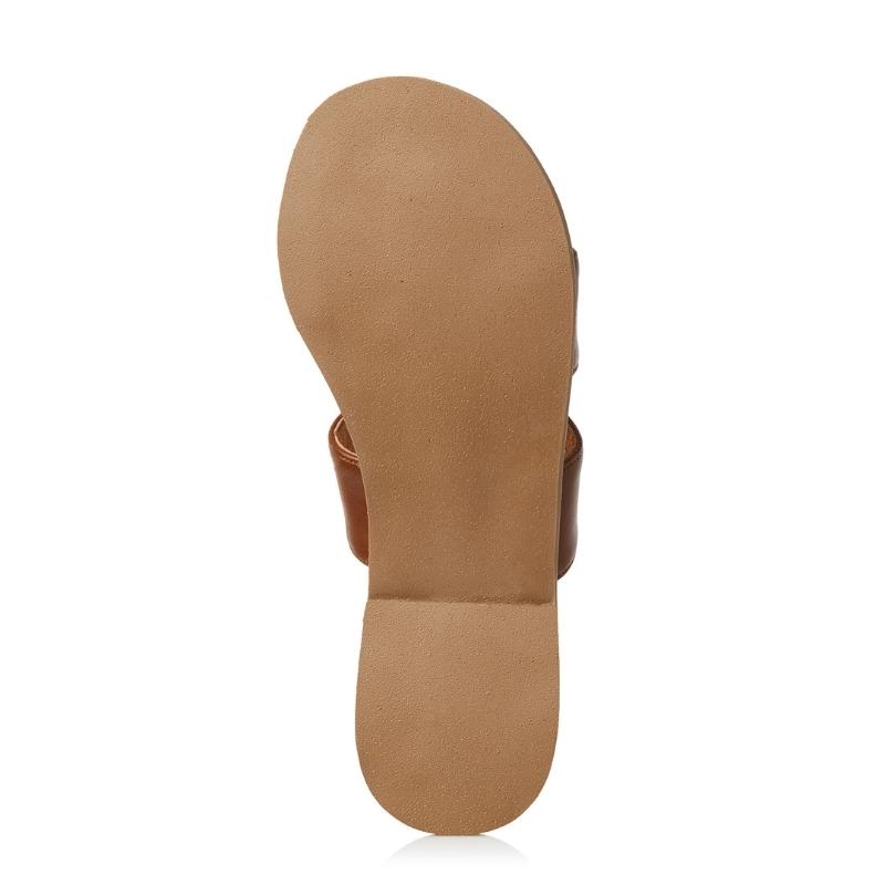 Ladies Broad Strap Leather Sandals - Image 5