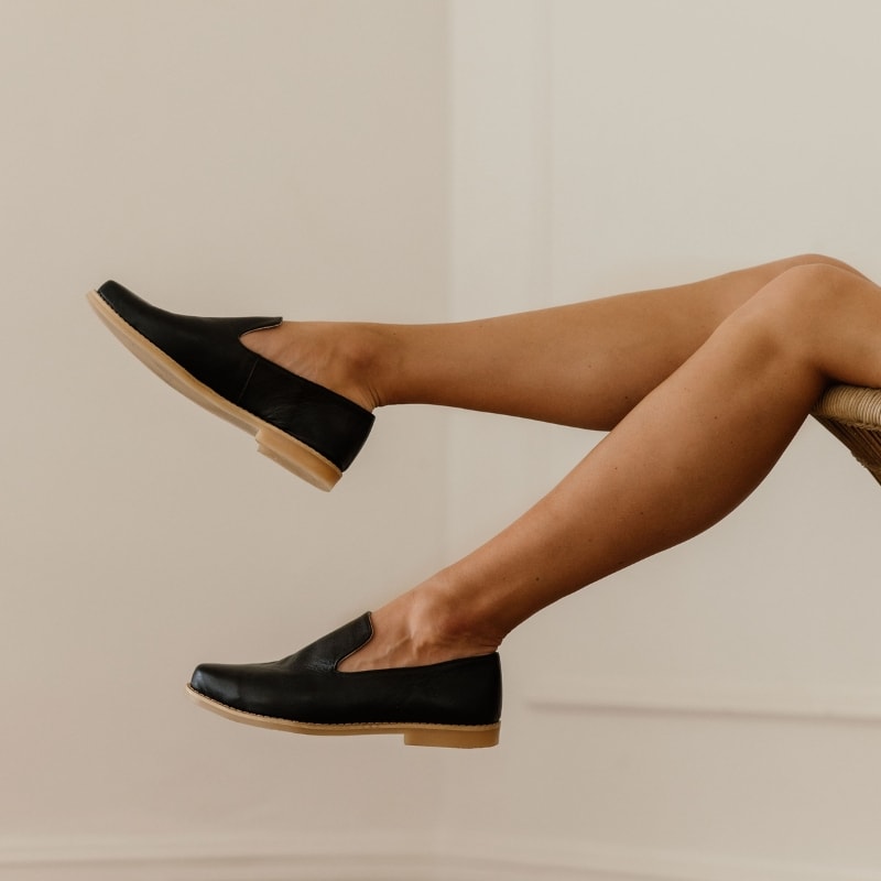 French Leather Loafers - Black - Image 2