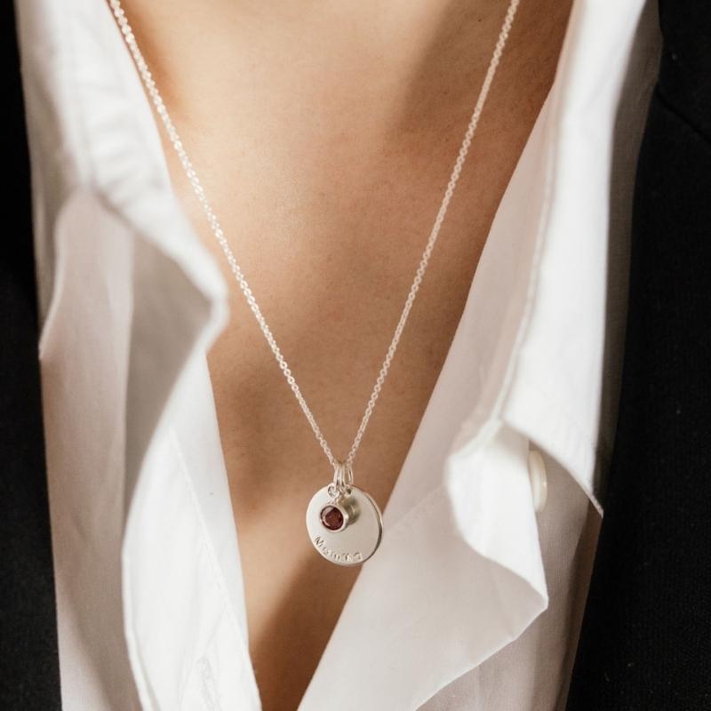 Bezel Birthstone Necklace - Image 2