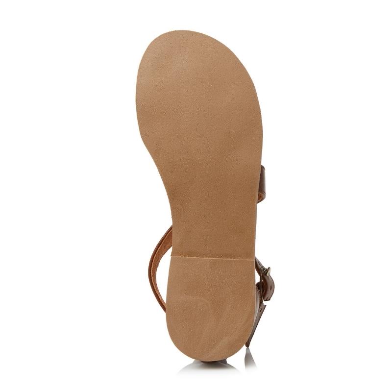 Ladies Genuine Leather Crossover Sandals - Image 9
