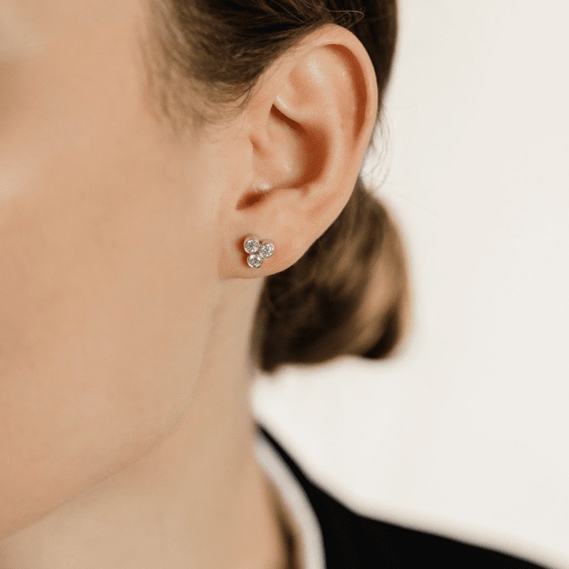 Trio Bezel Studs