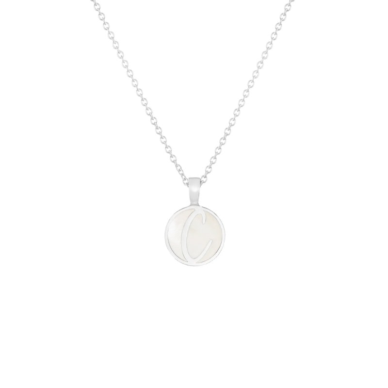 Mother-of-Pearl Circular Initial Necklace - Image 5