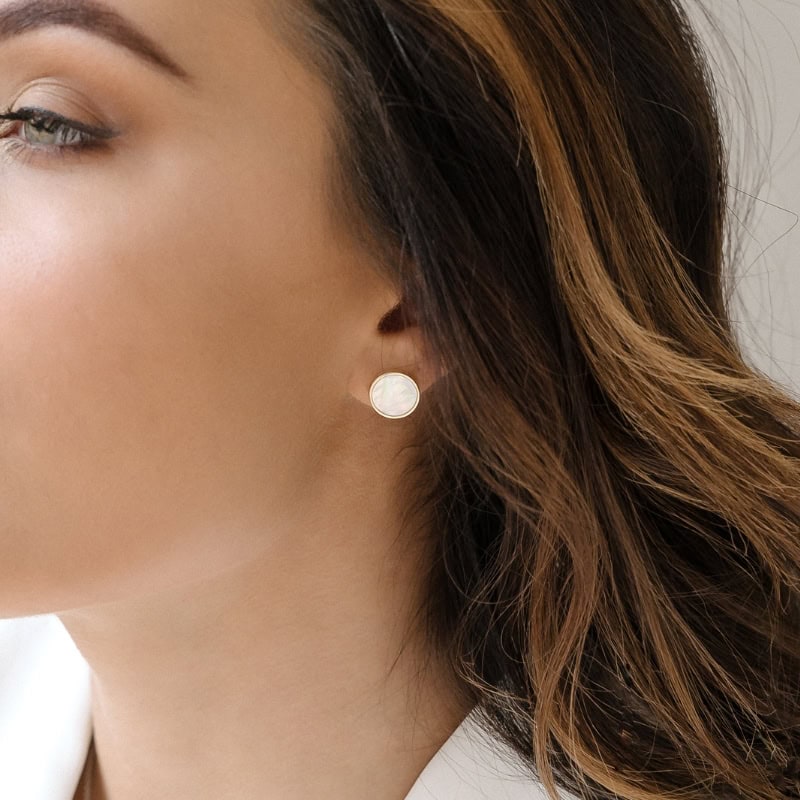 Mother-of-Pearl Circular Studs