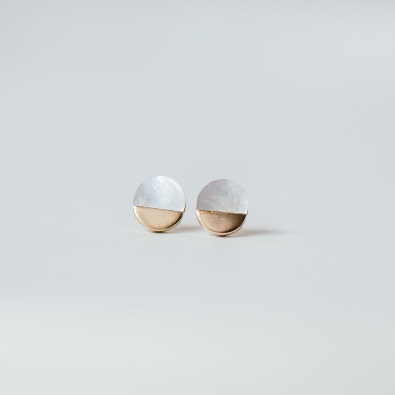 Mother-of-Pearl Crescent Studs - Image 3