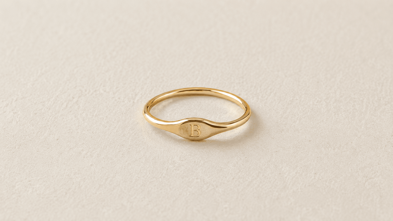 Dainty Initial Signet Ring - Image 2
