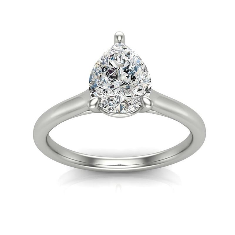 Pear Solitaire Engagement Ring - Image 6