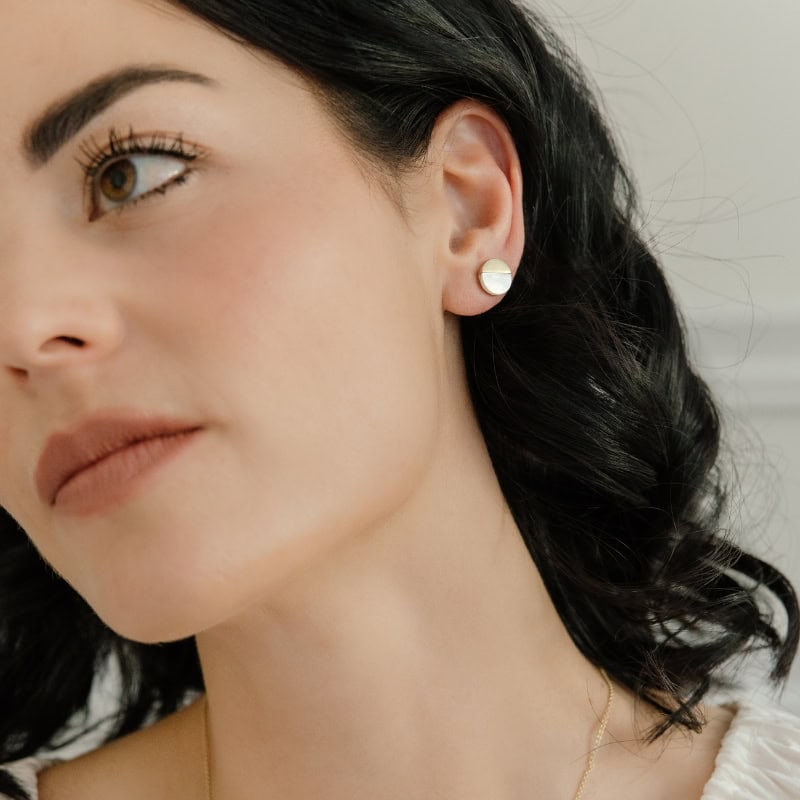 Mother-of-Pearl Crescent Studs - Image 2