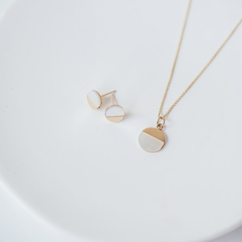 Mother-of-Pearl Crescent Studs - Image 4