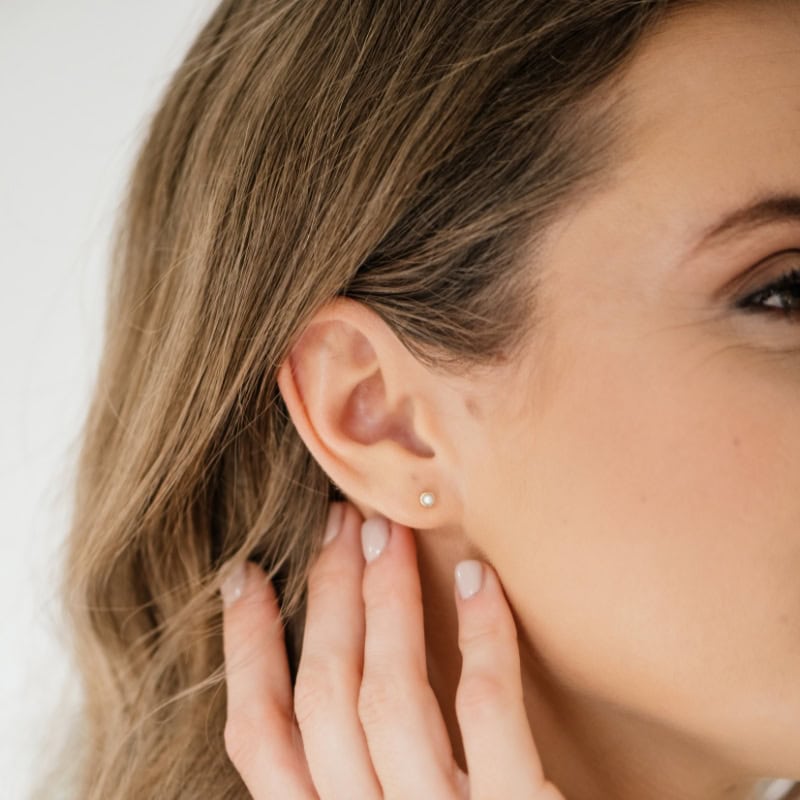Mustard Seed Bezel Studs - Image 4