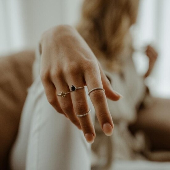 Sterling Silver Stack Ring - Citrine