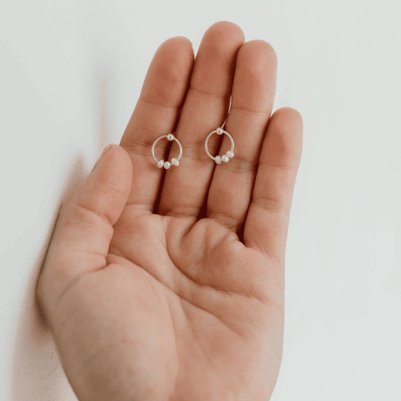 Circular Pearl Studs - Image 3