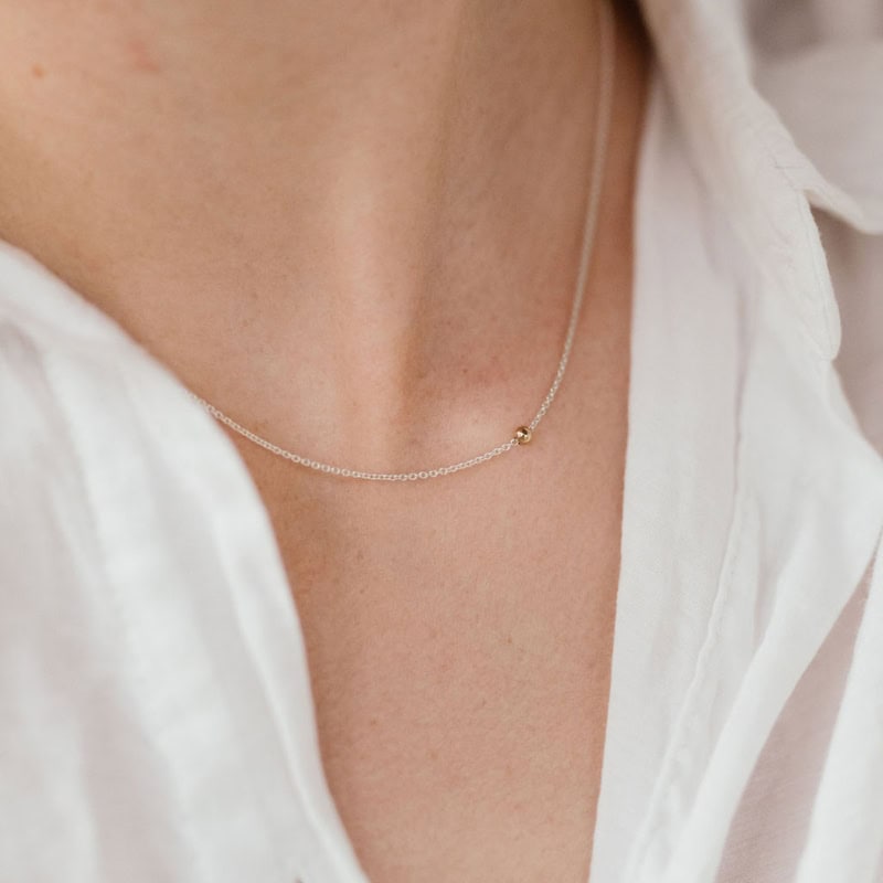 Mustard Seed Necklace and Bezel Studs Set - Image 3