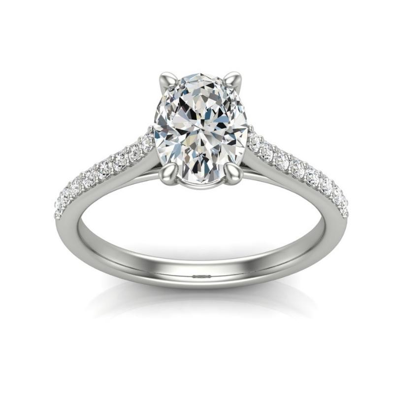 Oval Pavé Engagement Ring - Image 2