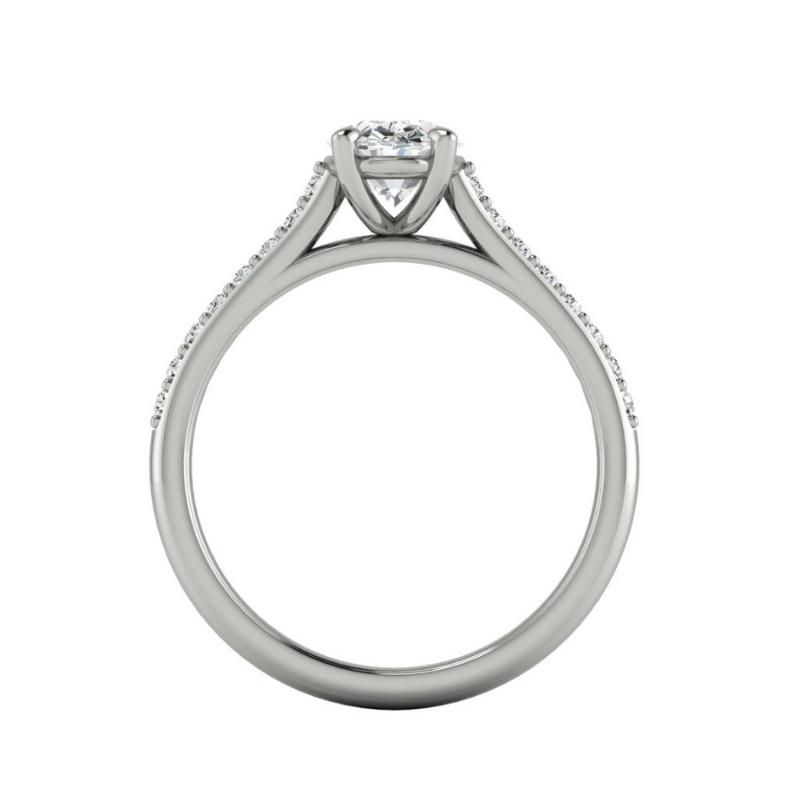 Oval Pavé Engagement Ring - Image 6