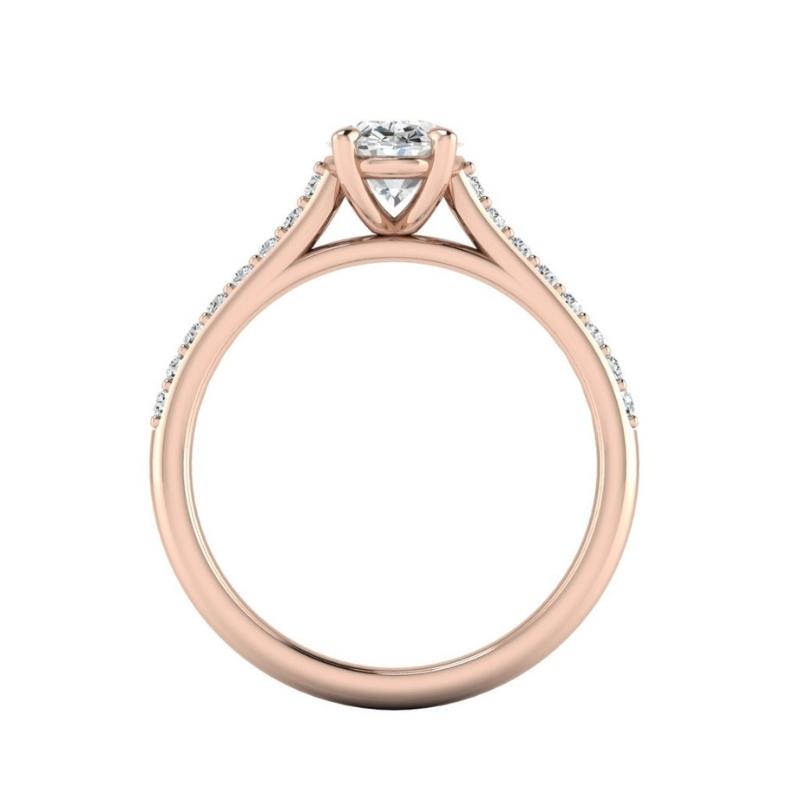 Oval Pavé Engagement Ring - Image 11