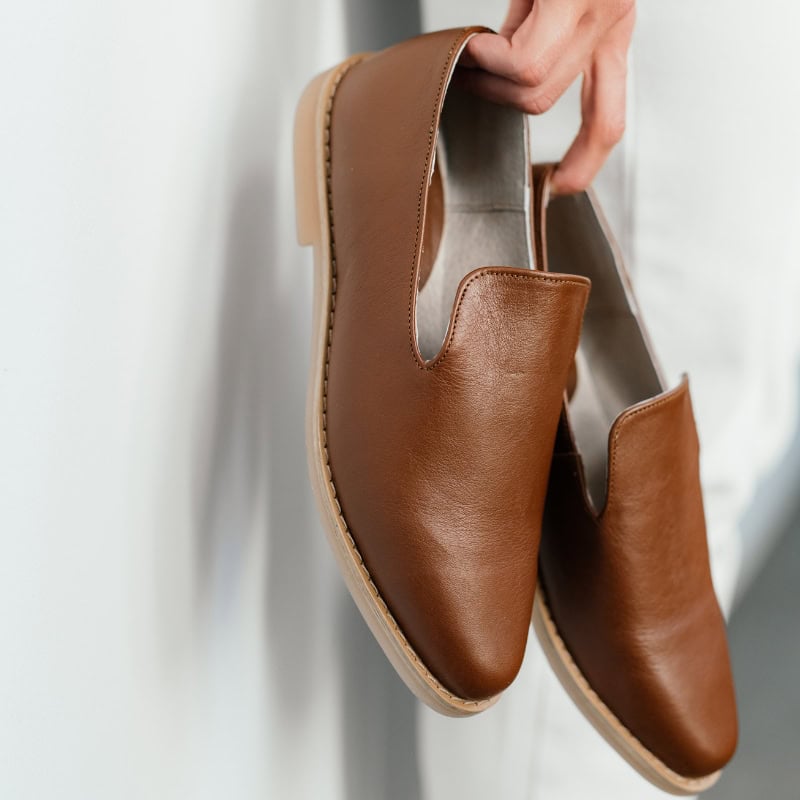 French Leather Loafers - Tan - Image 3
