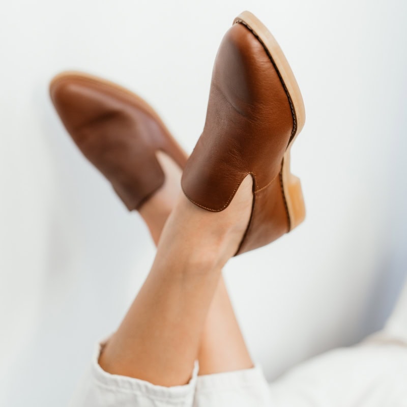 French Leather Loafers - Tan - Image 2