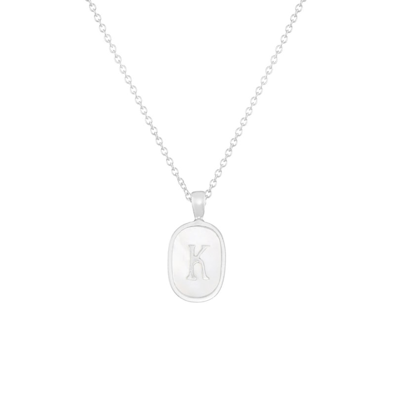 Mother-of-Pearl Oval Initial Necklace - Image 5