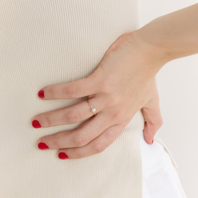 Delicate Pearl Claw Ring - Image 5