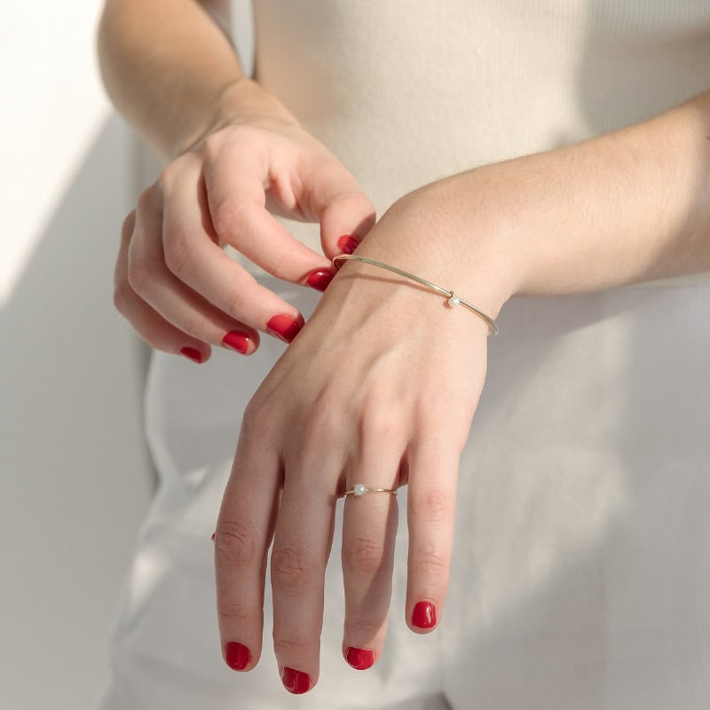 Delicate Pearl Claw Ring - Image 4