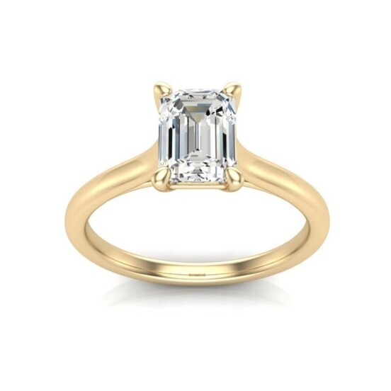 Flawless Emerald Cut Ring