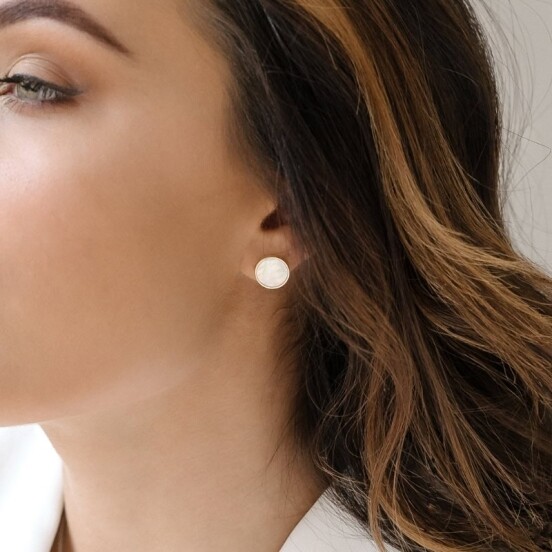 Mother-of-Pearl Circular Studs