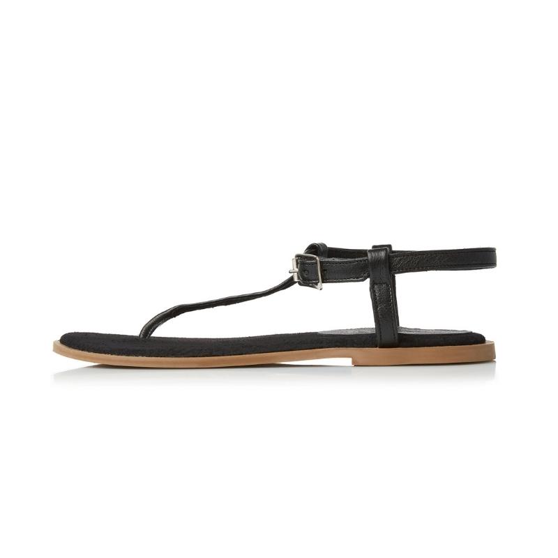 Ladies Toe Post Sandals - Black