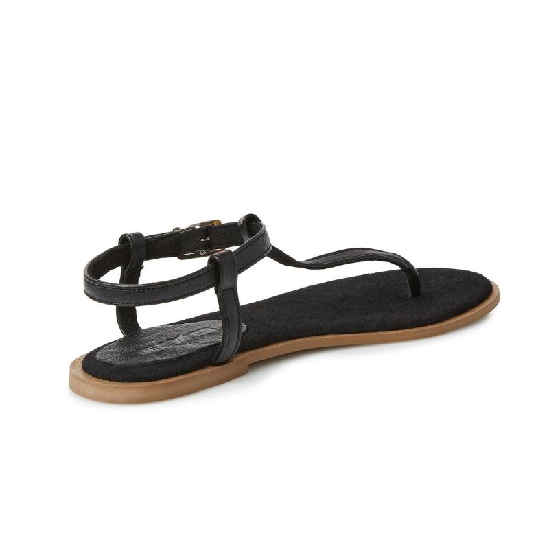 Ladies Toe Post Sandals - Black - Image 6