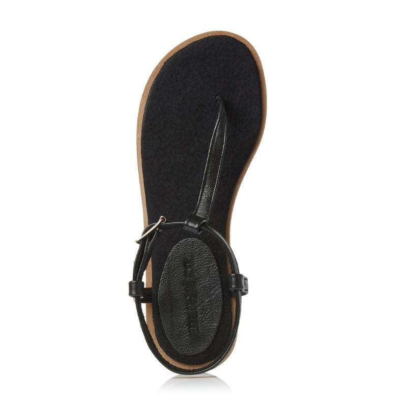 Ladies Toe Post Sandals - Black - Image 7