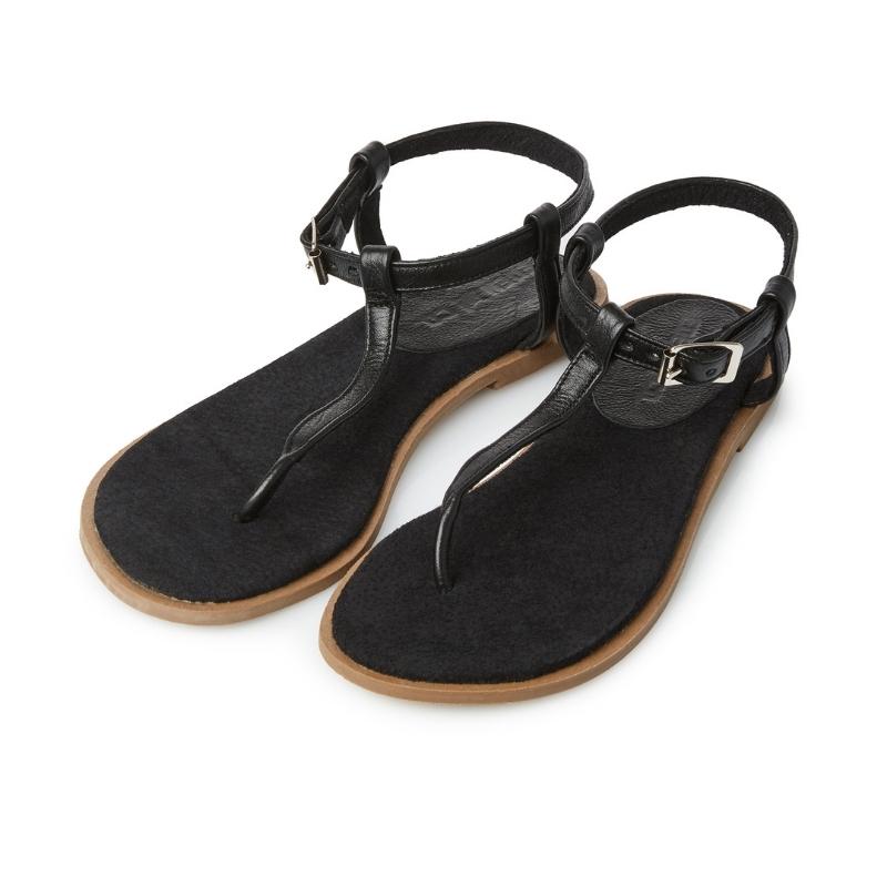 Ladies Toe Post Sandals - Black - Image 8