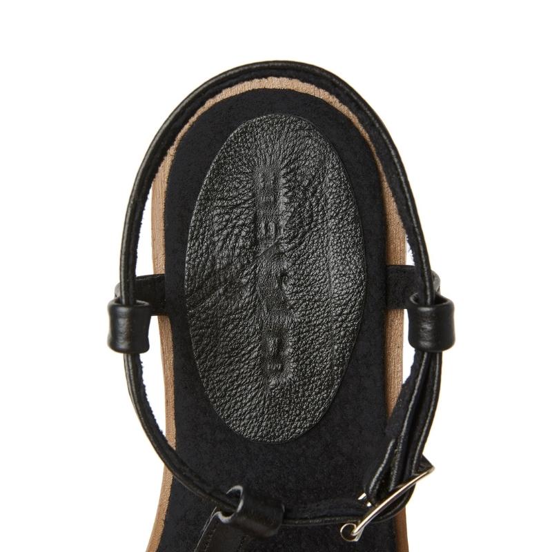 Ladies Toe Post Sandals - Black - Image 10