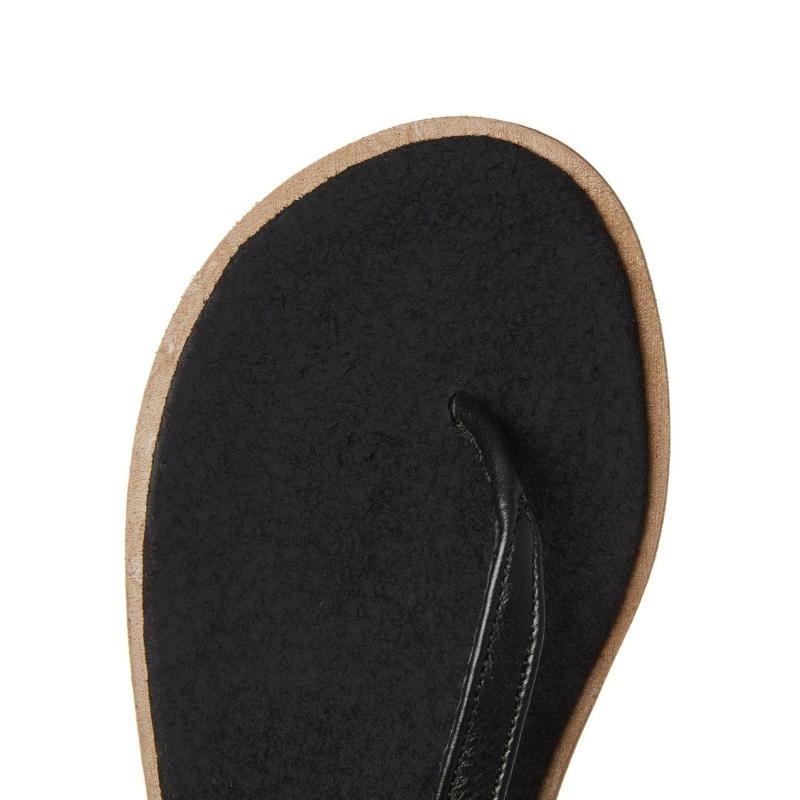 Ladies Toe Post Sandals - Black - Image 11