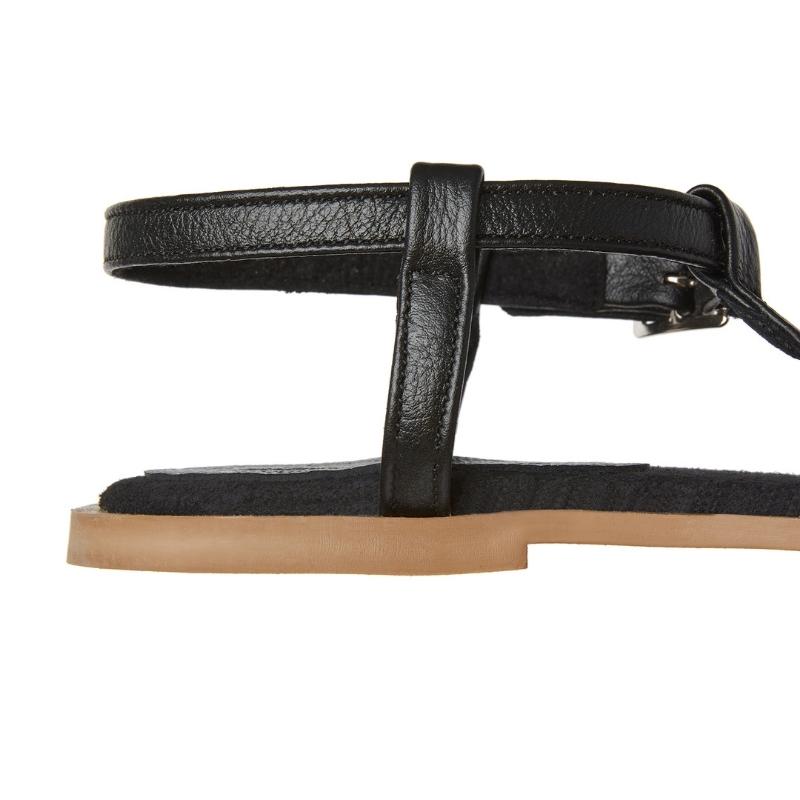 Ladies Toe Post Sandals - Black - Image 12