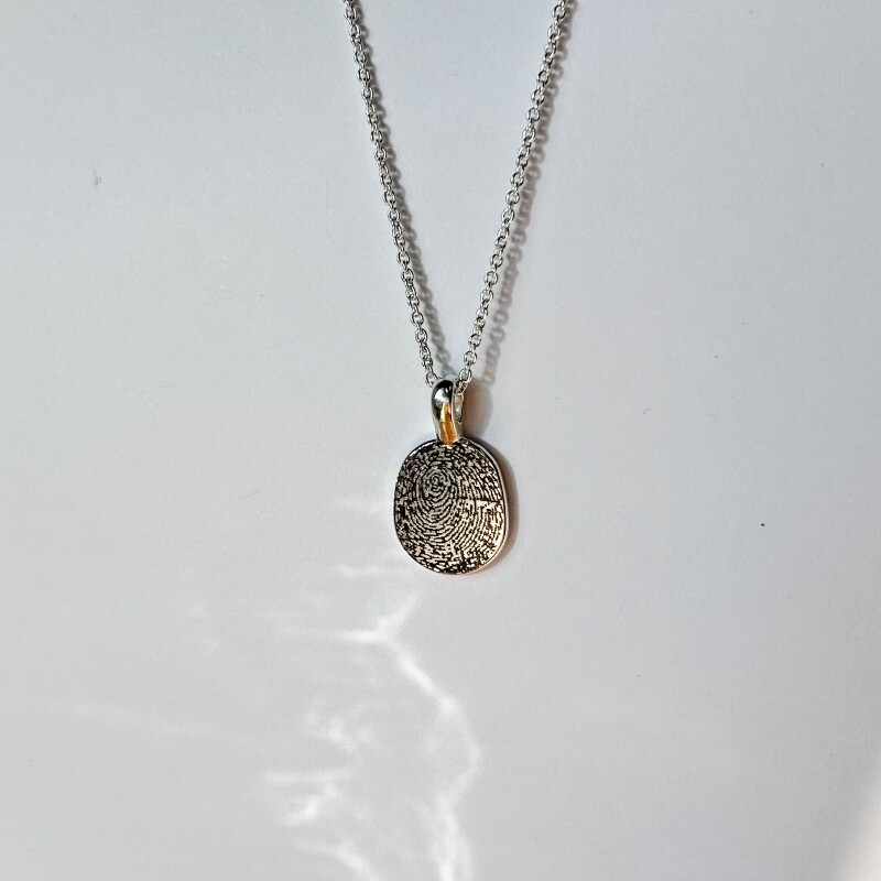 Personalised Fingerprint Necklace Engraved - Image 2