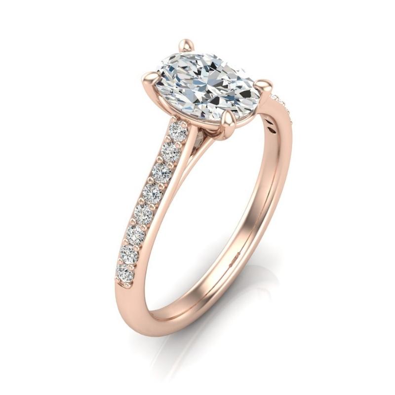 Oval Pavé Engagement Ring - Image 8