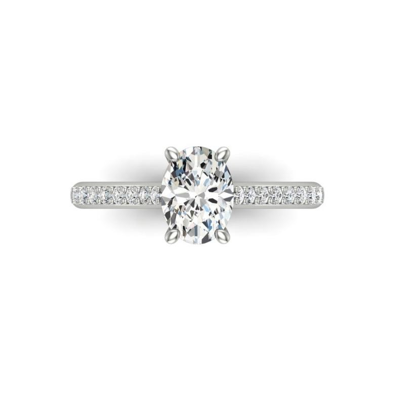 Oval Pavé Engagement Ring - Image 4