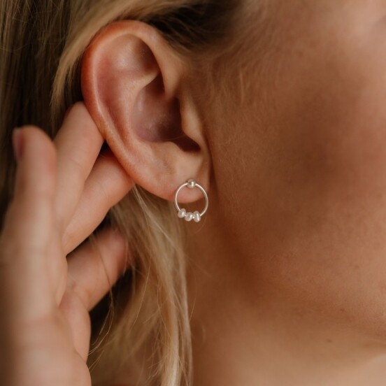 Circular Pearl Studs